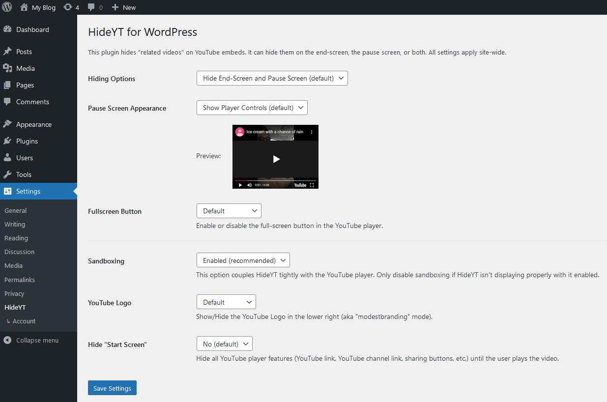 HideYT Settings